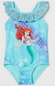 H&M Disney Little Mermaid Swimsuit Size 2-4 Years